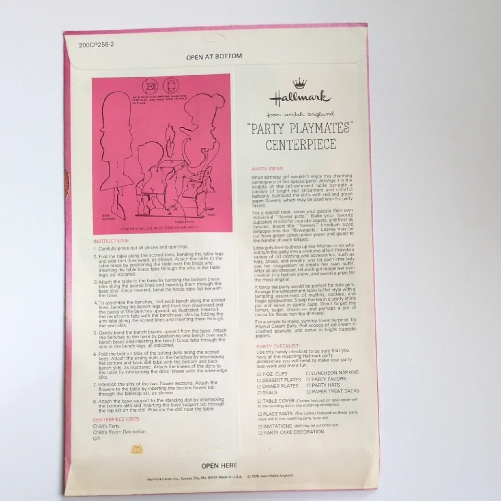 NEW Vtg 1978 Hallmark Party Playmates Centerpiece Joan Walsh Anglund Cottagecore